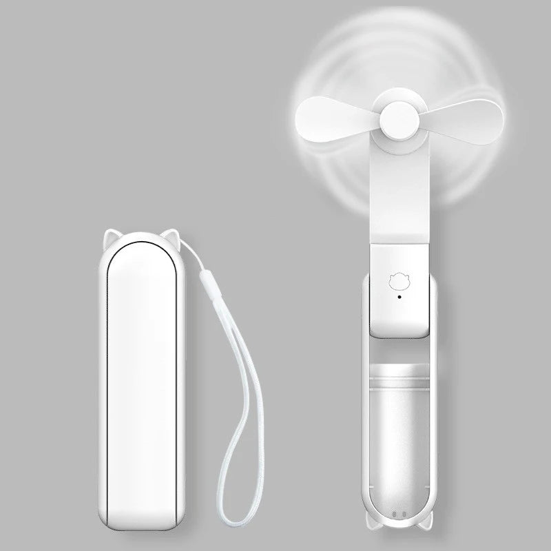 Portable Mini Fan, USB Rechargeable, 3-Speed Adjustable, Foldable Handheld Fan, Suitable for Women, Travel, Outdoor Use