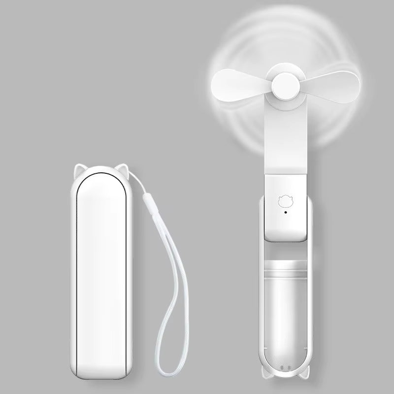 Portable Mini Fan, USB Rechargeable, 3-Speed Adjustable, Foldable Handheld Fan, Suitable for Women, Travel, Outdoor Use